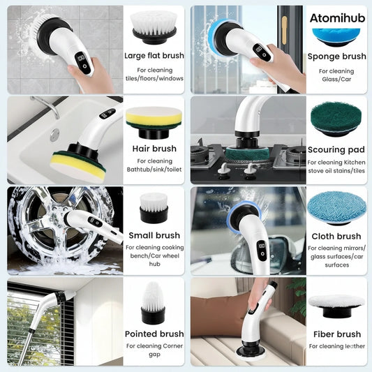 9-in-1 Electric Spin Scrubber – Cordless Power Cleaning Made Effortless